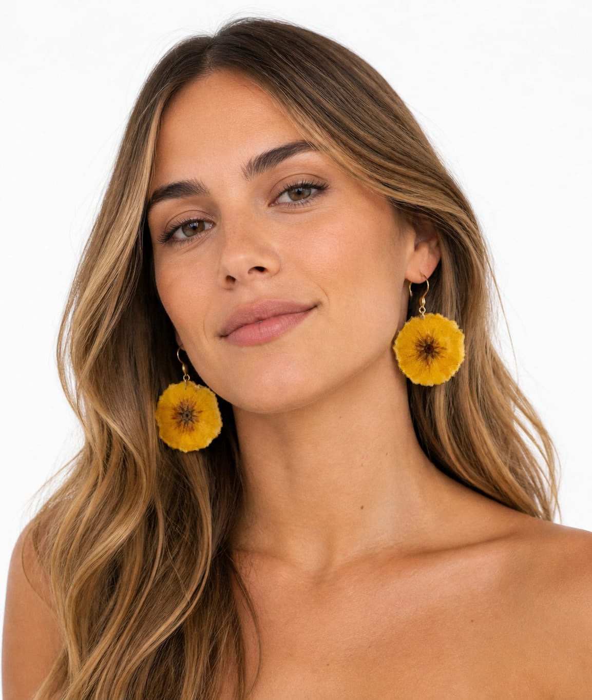 Orecchini - Fiore coreopsis giallo