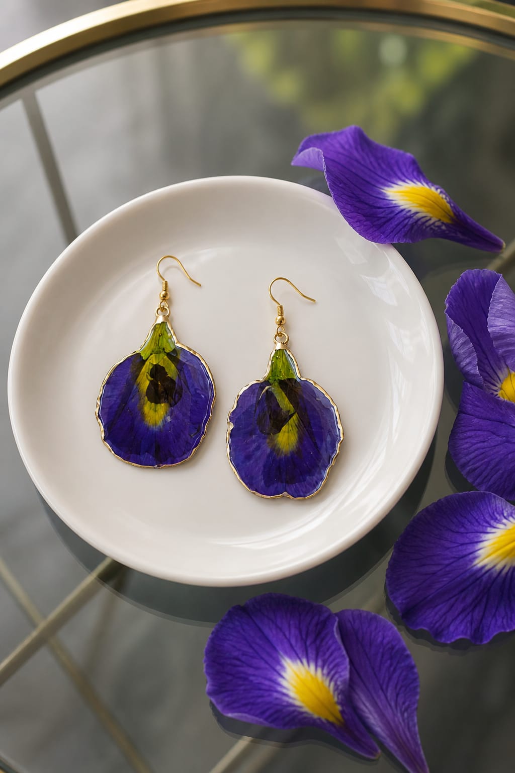 Orecchini - Fiore iris selvatico