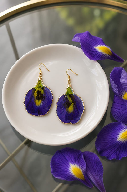 Orecchini - Fiore iris selvatico