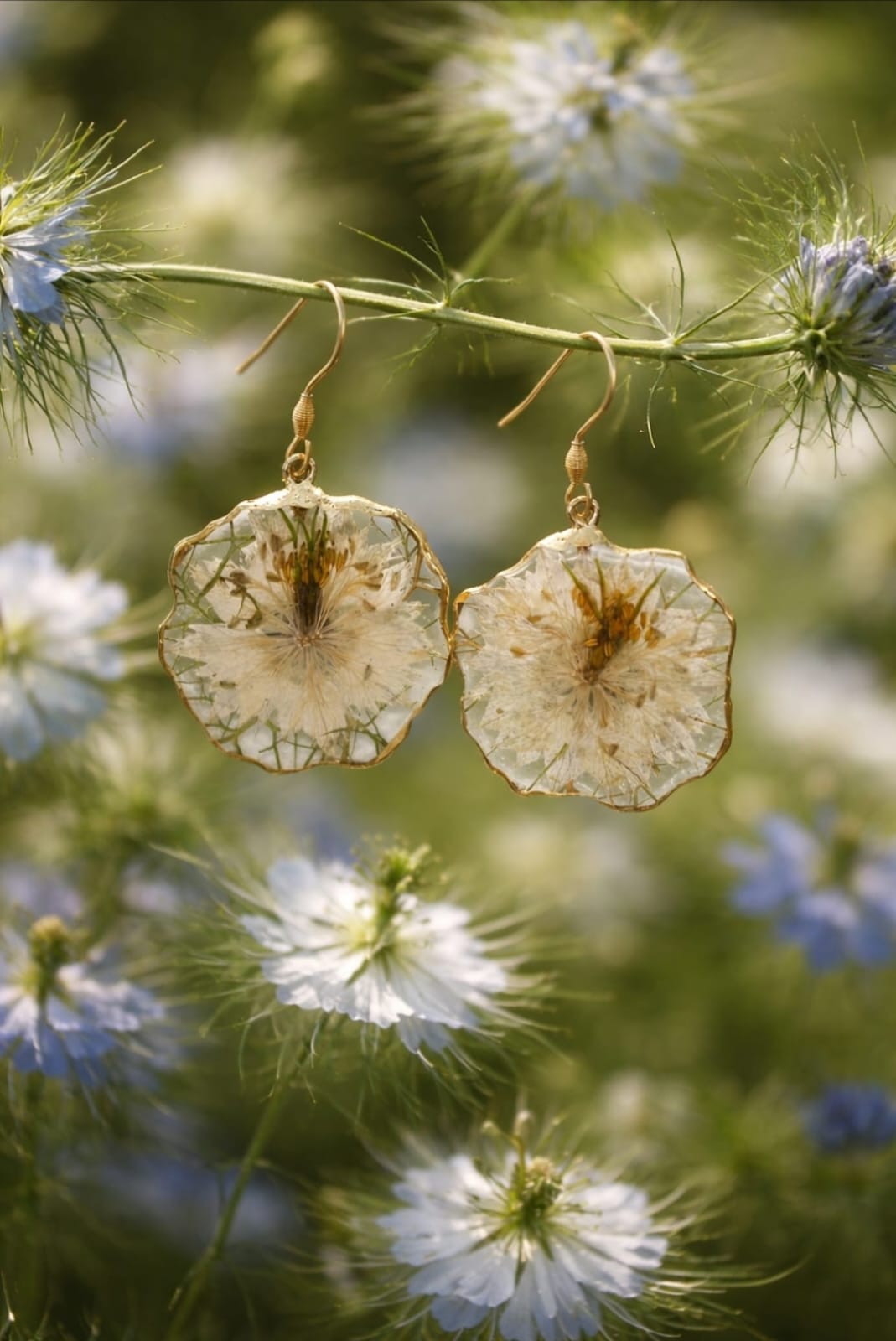 Orecchini - Fiore nigella selvatica