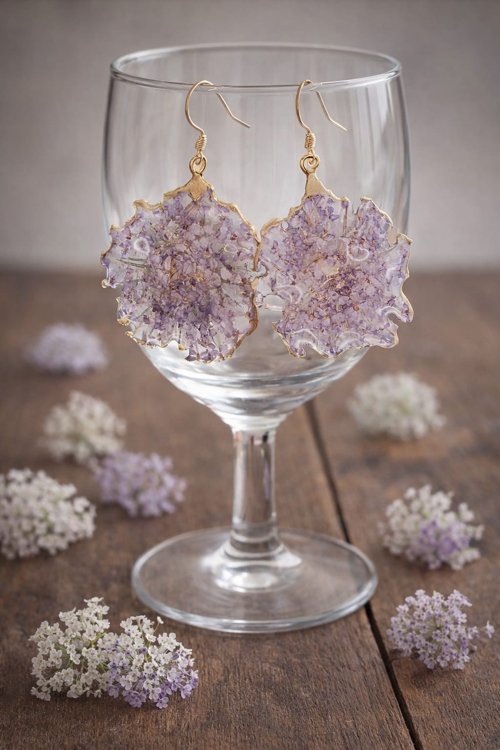 Orecchini - Fiore pizzo della regina viola