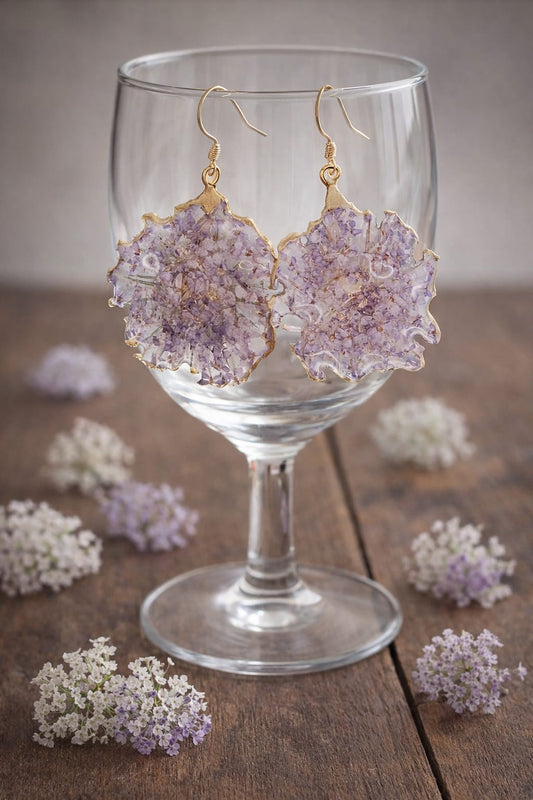 Orecchini - Fiore pizzo della regina viola