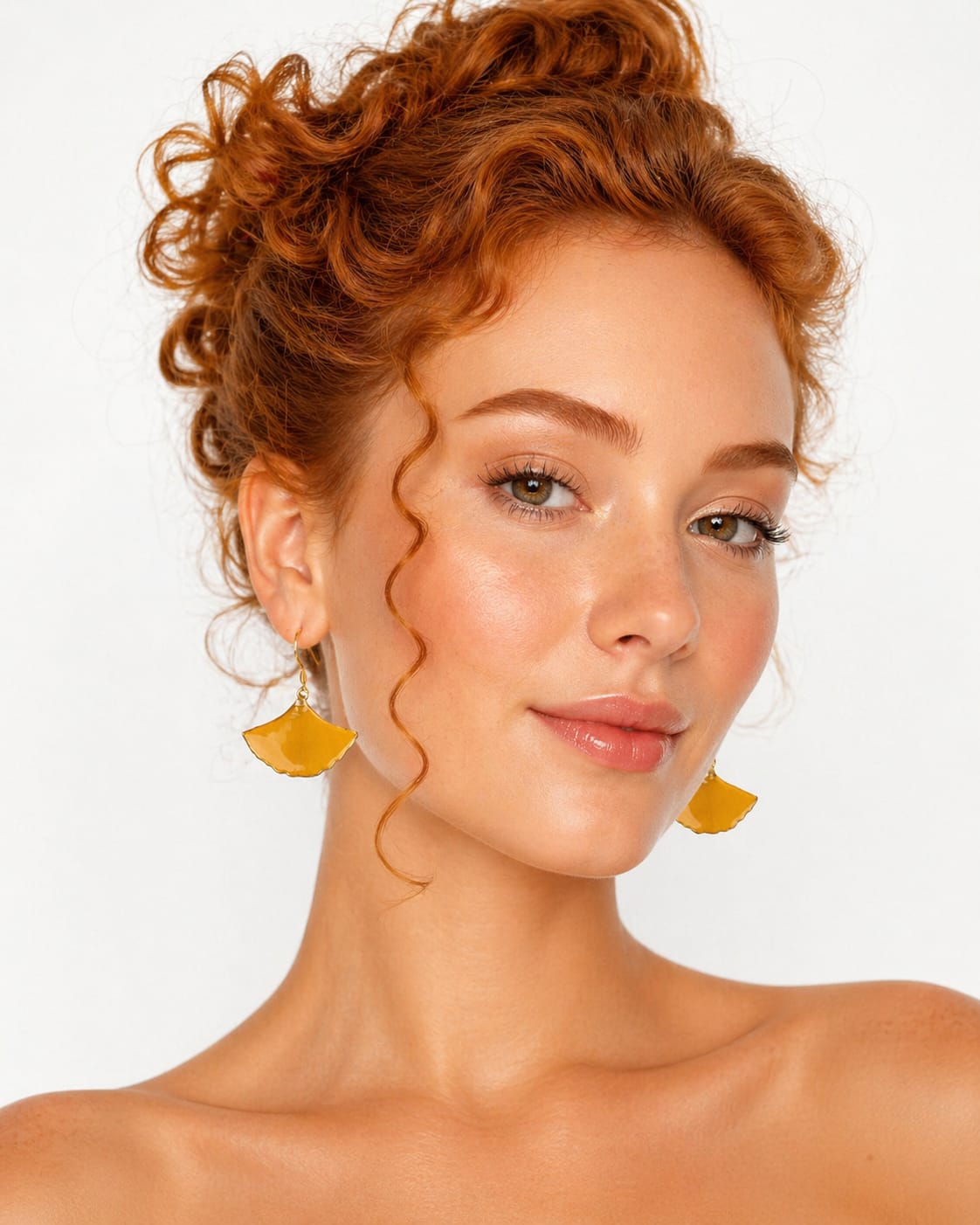Orecchini - Foglia ginkgo giallo
