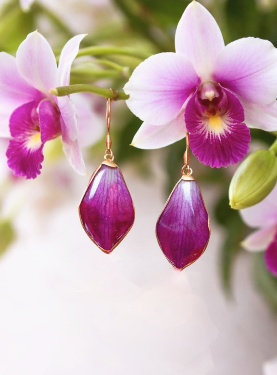 Orecchini - Petali di orchidea