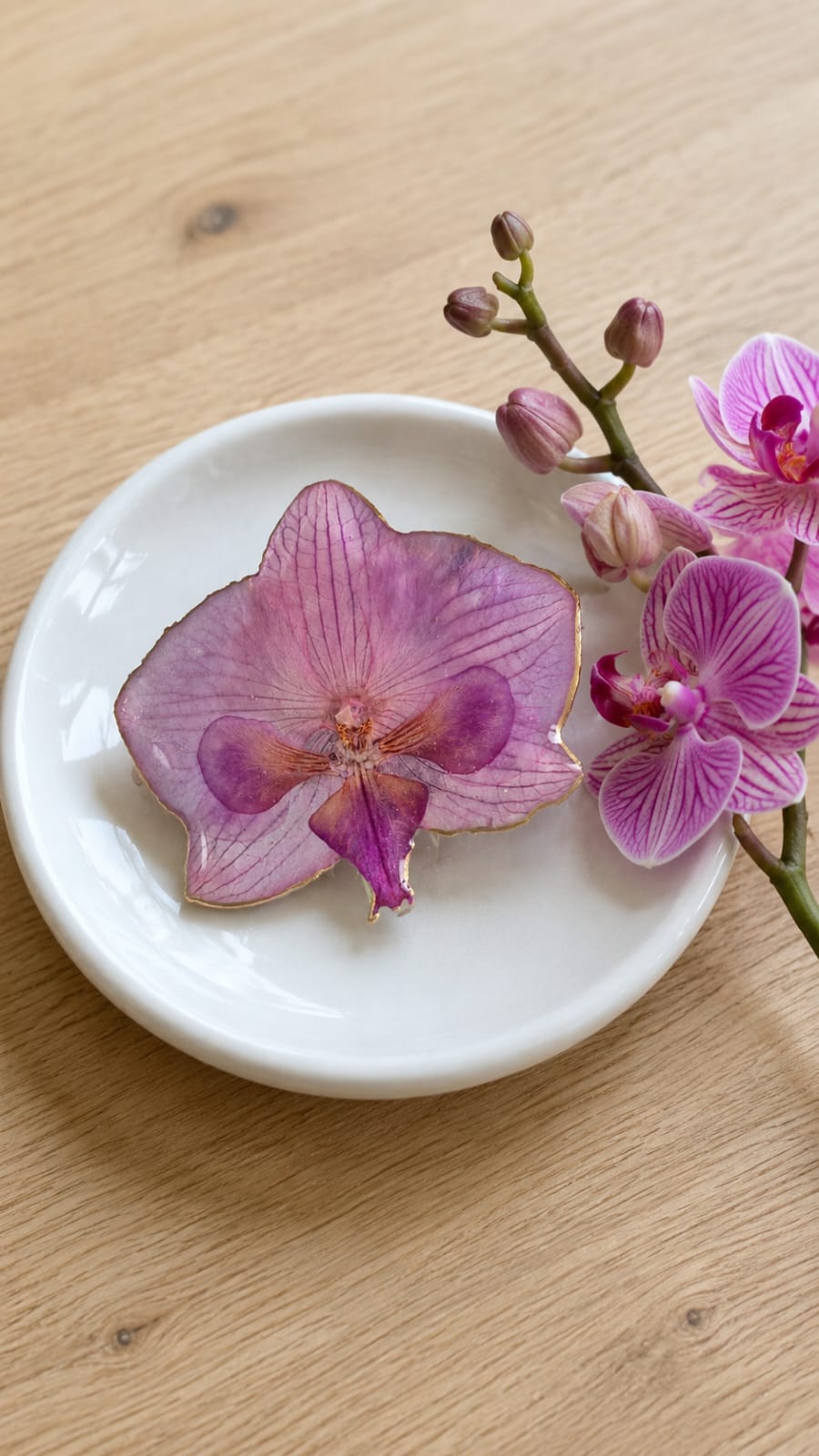 Primizie - Spilla - Orchidea con chiusura doppia
