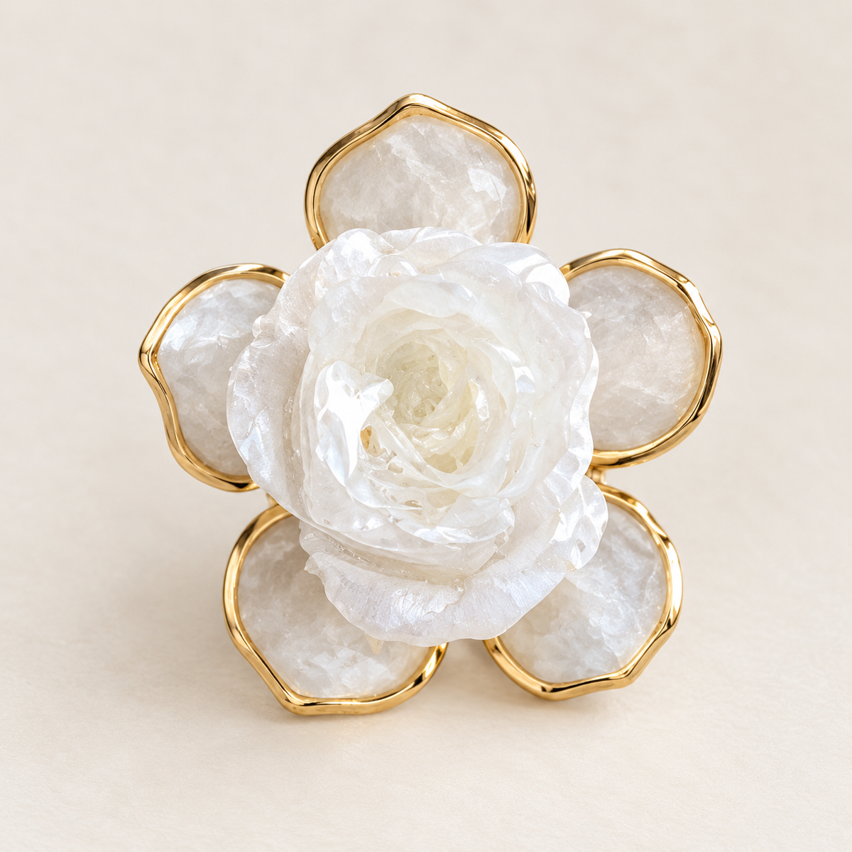 Anello - Rosa bianca