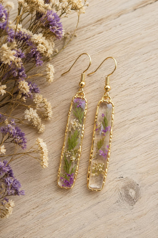 Orecchini - Lavanda e erbette di campo