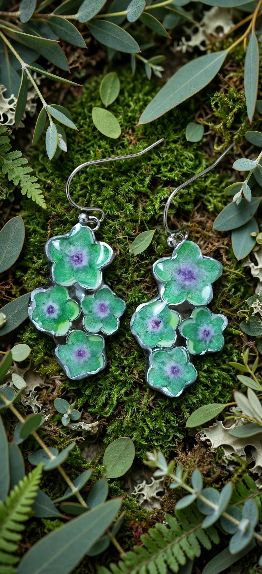 Orecchini - Nontiscordardime grappolo verde