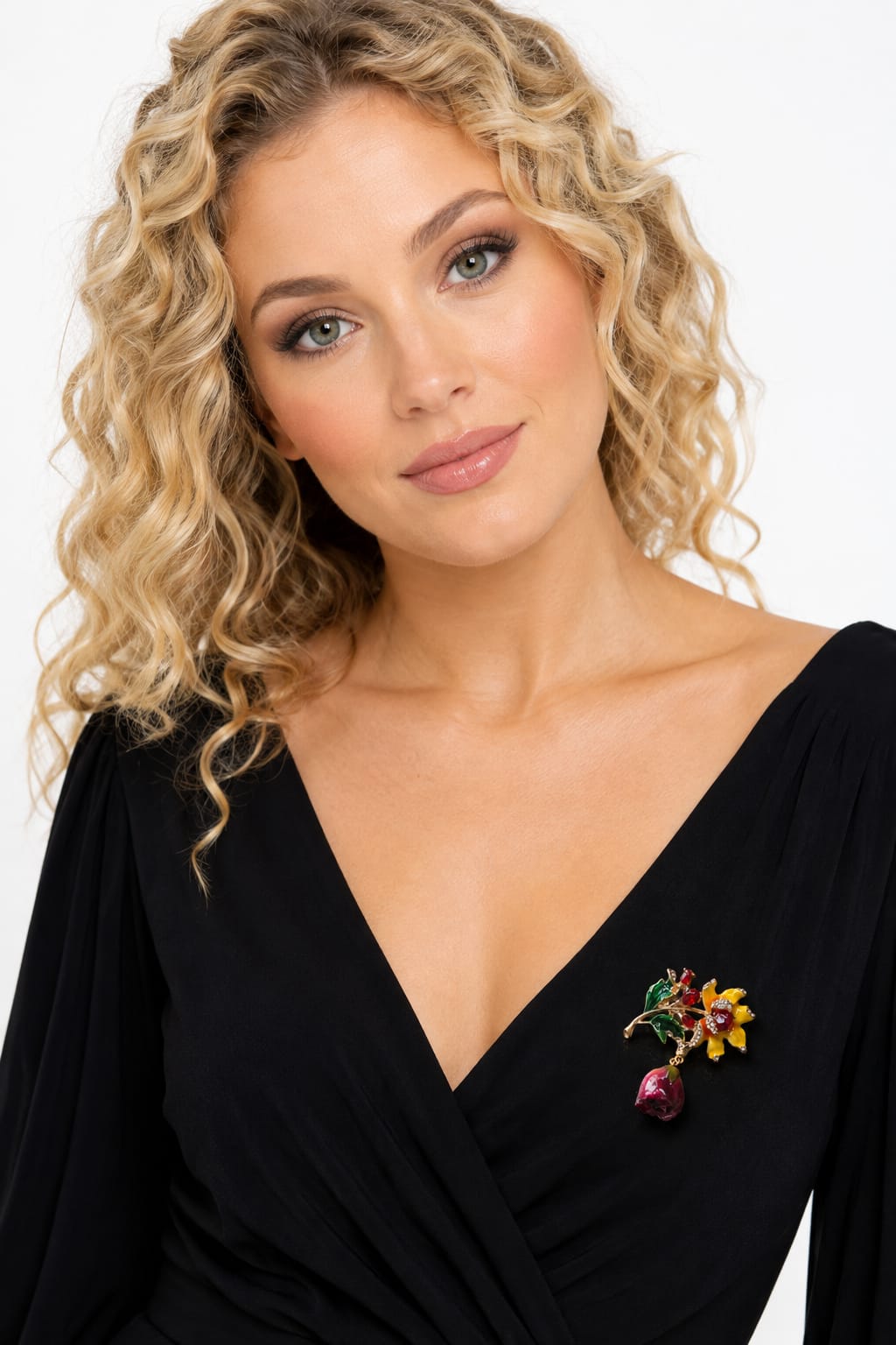 Spilla rosa rossa