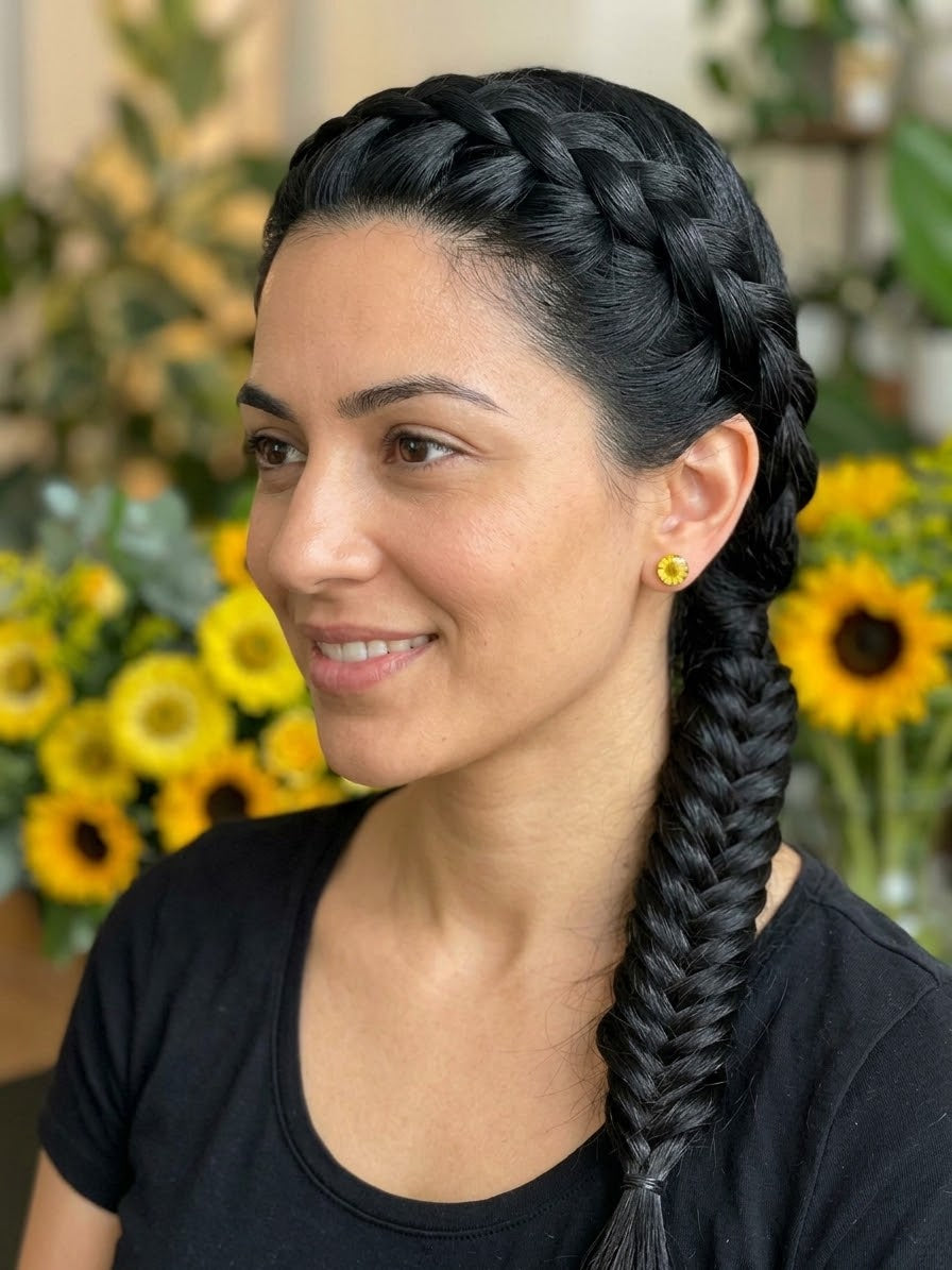 Orecchini - Fiore mignon giallo in sfera di resina