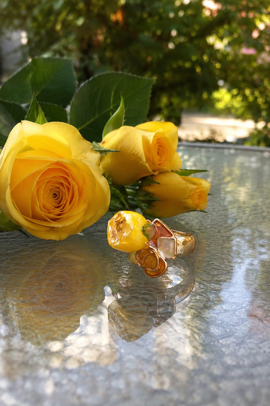 Primizie - Anello - Rosa giallo