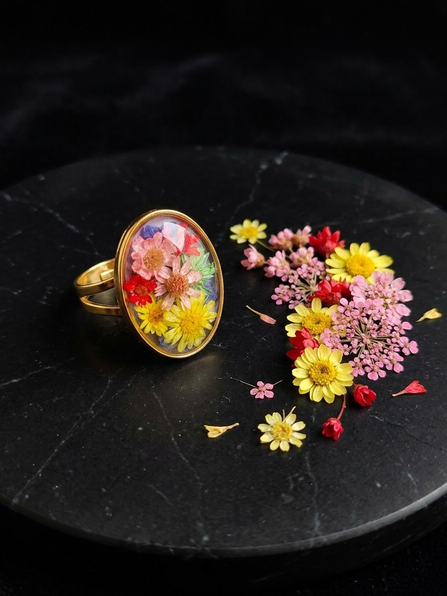 Anello - Composizione di fiorellini misti