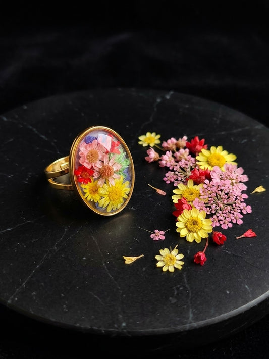 Anello - Composizione di fiorellini misti